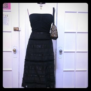 Club Monaco Ribbon and velvet striped skirt