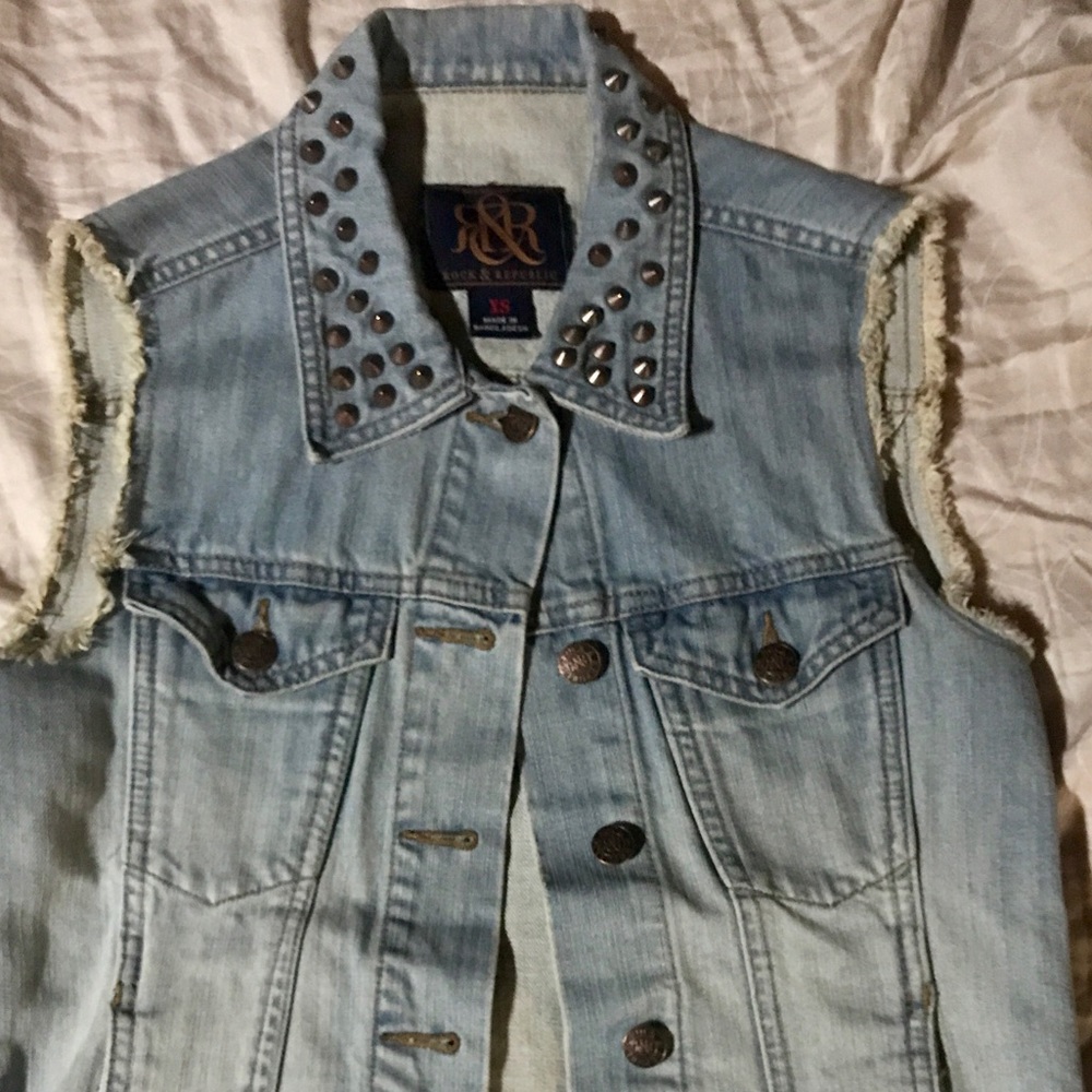 Rock & Republic Jean Spike Denim Vest