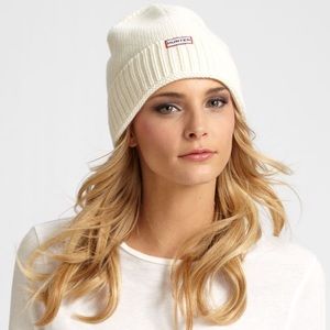 HUNTER Brand Skull Knit Hat White