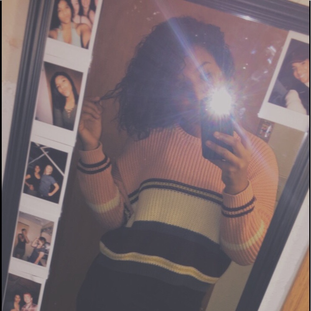 Pink striped sweater