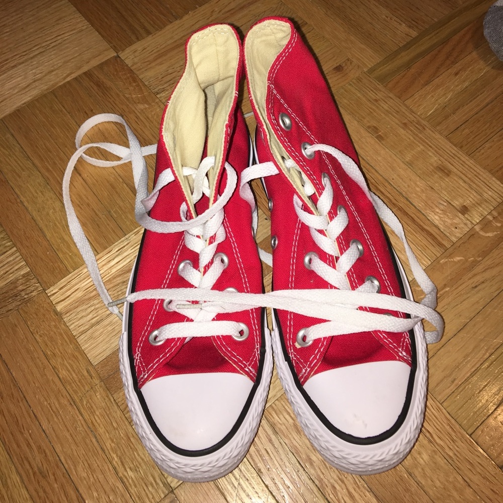 Red high top converse