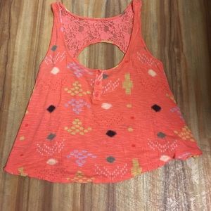 Bright fun patterned cropped tank top
