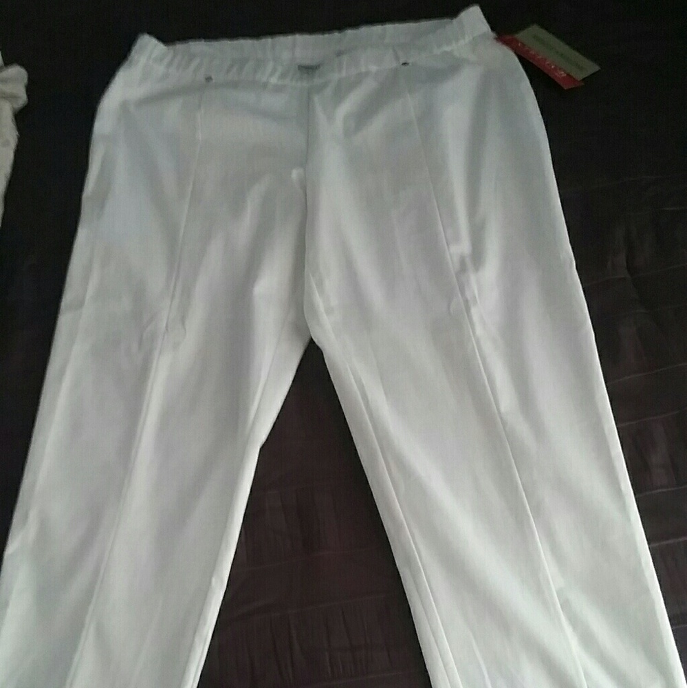 Cotton elastic waist dress pants
