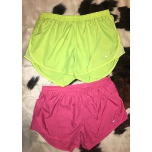 Dri-fit Nike shorts pink and neon yellow