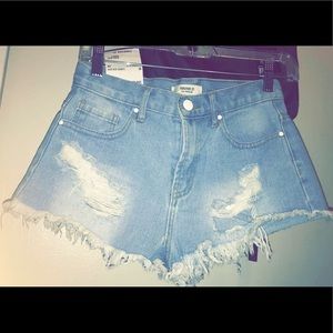Distressed Denim Shorts