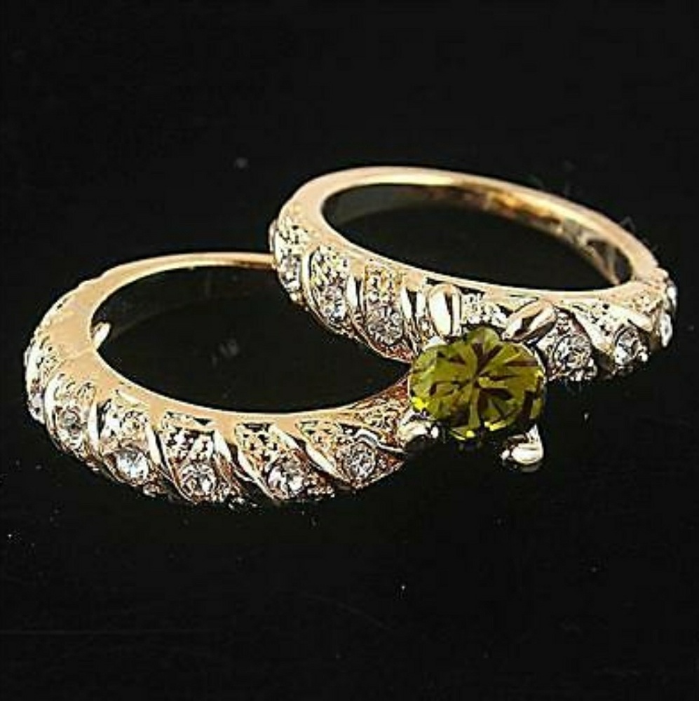 18K Gold Filled Round Cut Crystal Ring