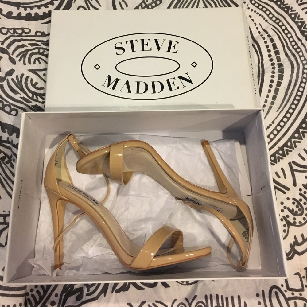 Tan Steve Madden two strap heels