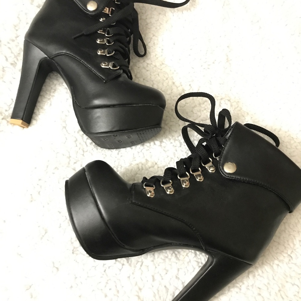 black leather boots