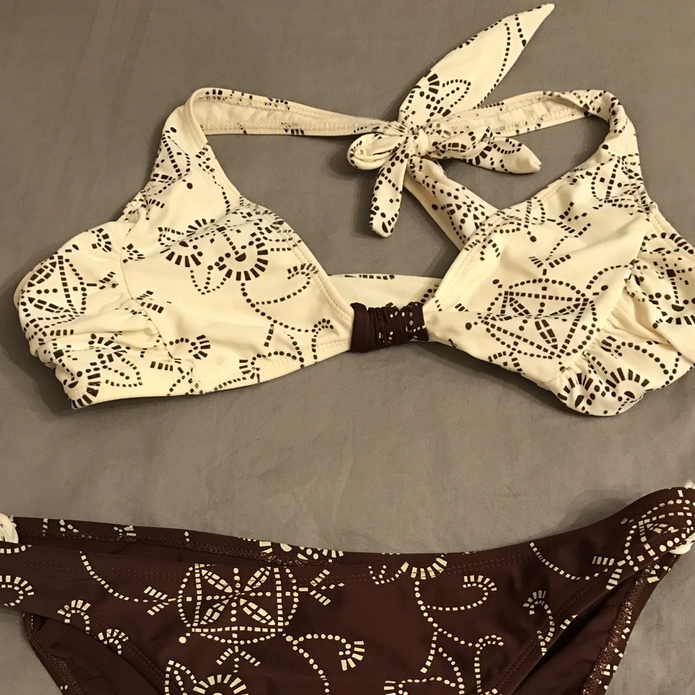 Kenneth Cole brown & cream colored bikini