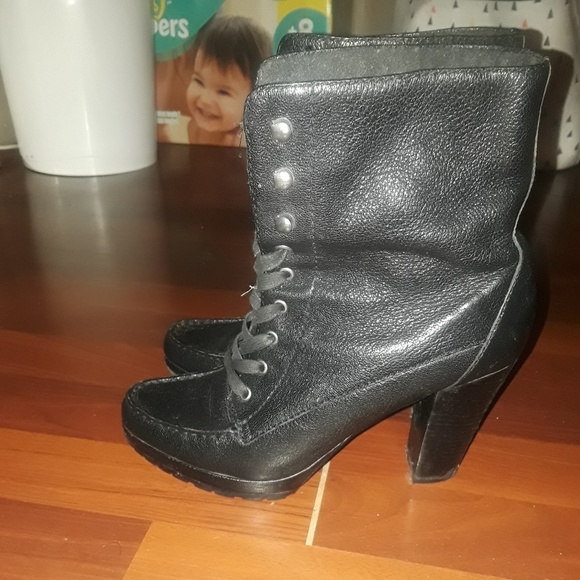 Worn  Circa Joan David  luxe Black Leather boots - Picture 2 of 7