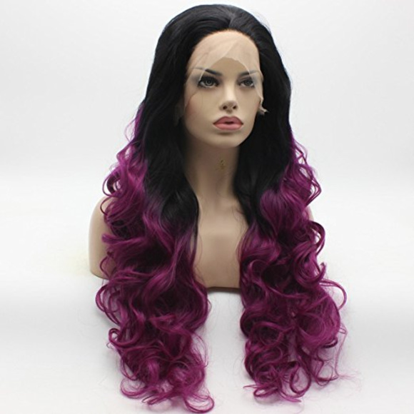 Ombre Black Purple Lacefront Wig 26-28 inches!!