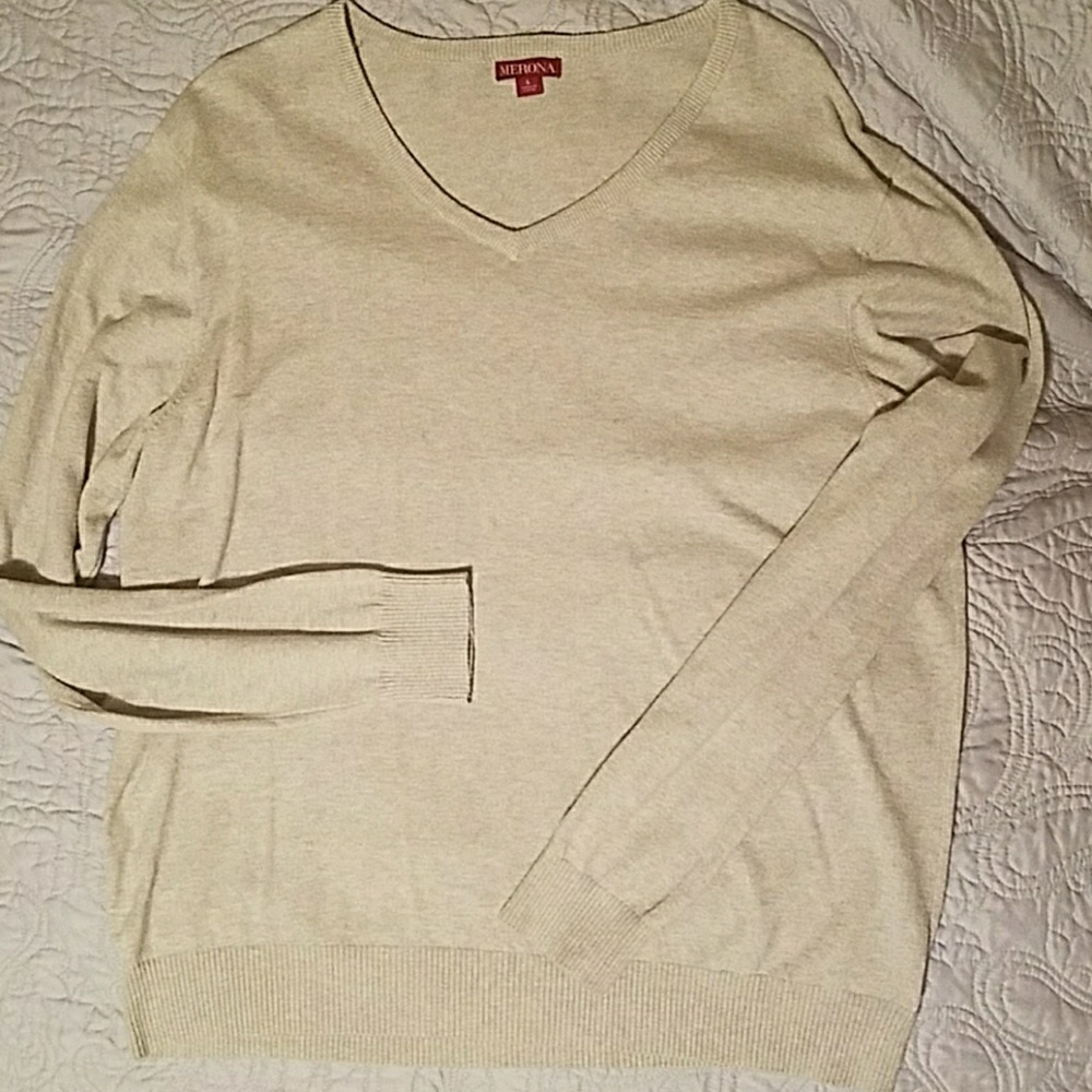 Sale - Merona 100% Cotton V-neck Beige Sweater