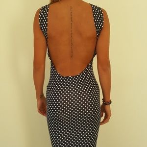polka-dot open-back body