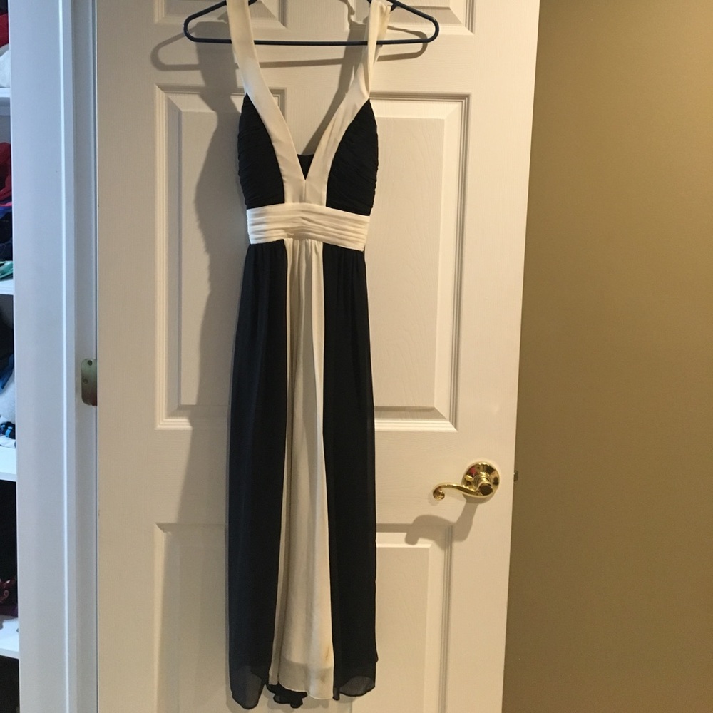 Black and white cocktail dress