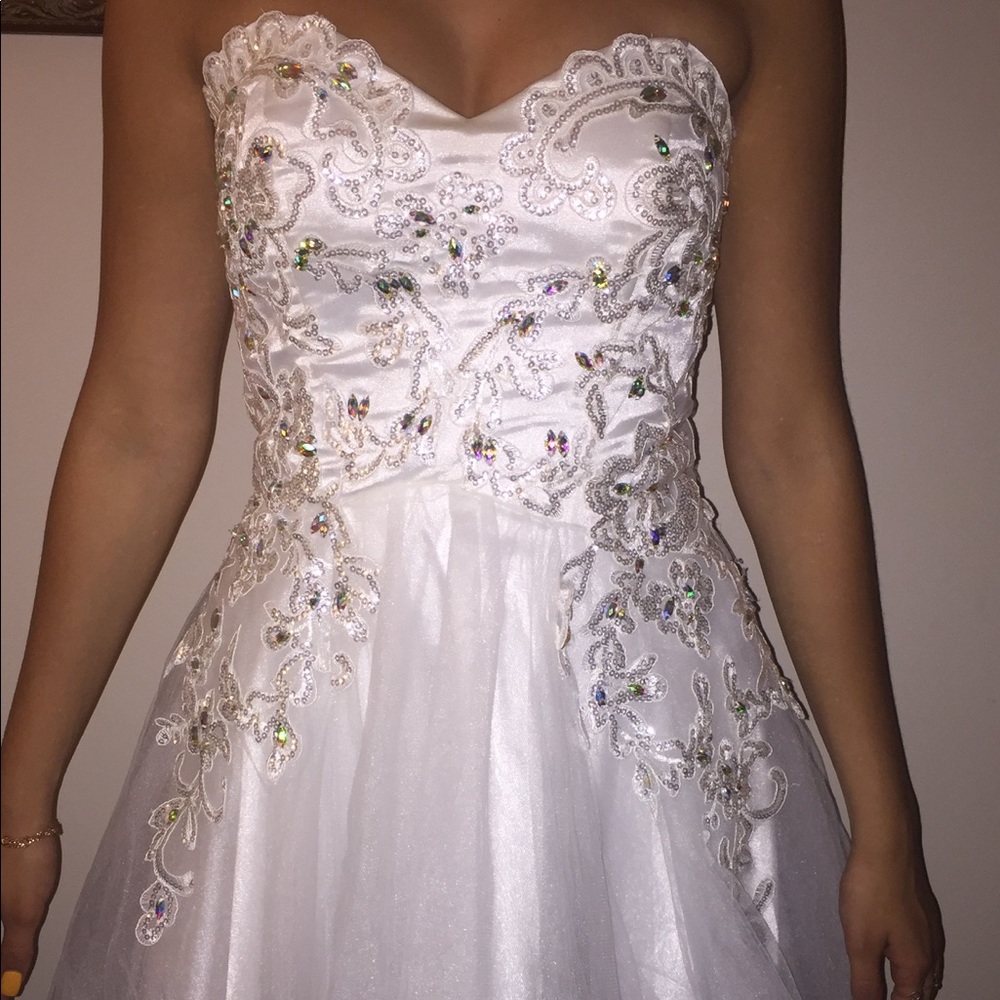 White short homecoming / formal dress