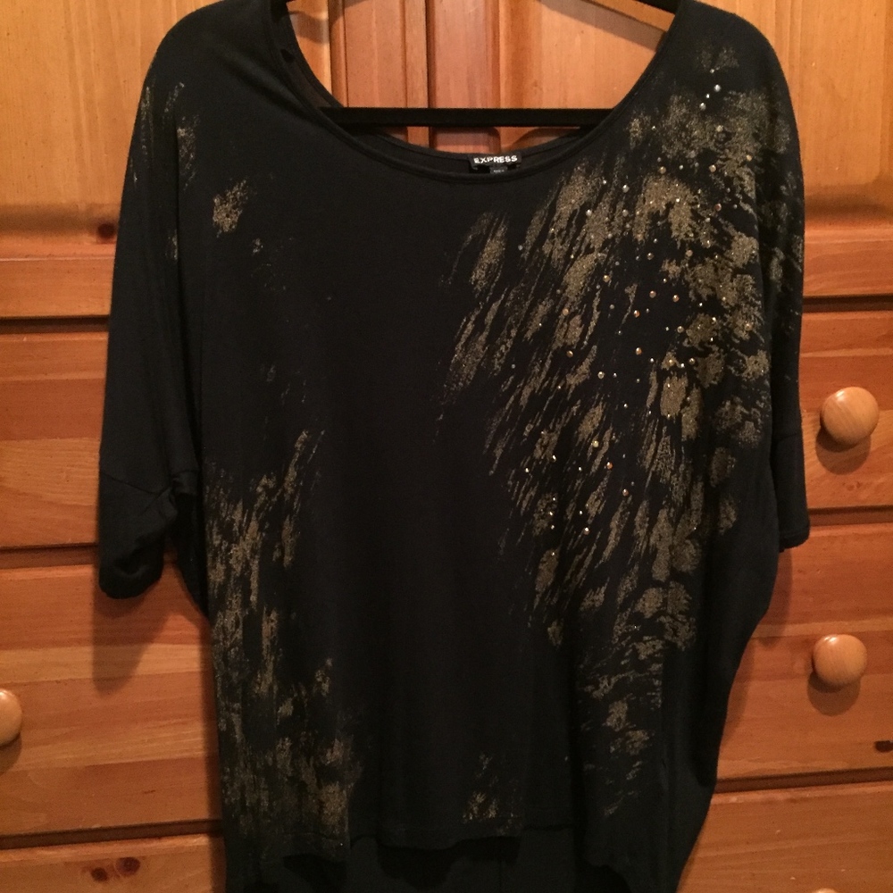 Express flowy black shirt