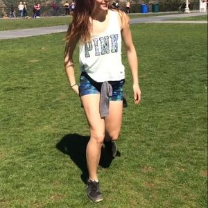 Victoria Secret PINK mint sequin muscle top