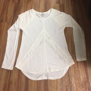 White long sleeve with lace detailing