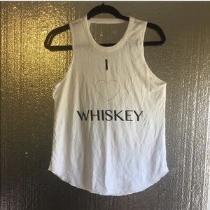 Chaser: White "I Love Whiskey" Tank w/ Back Design