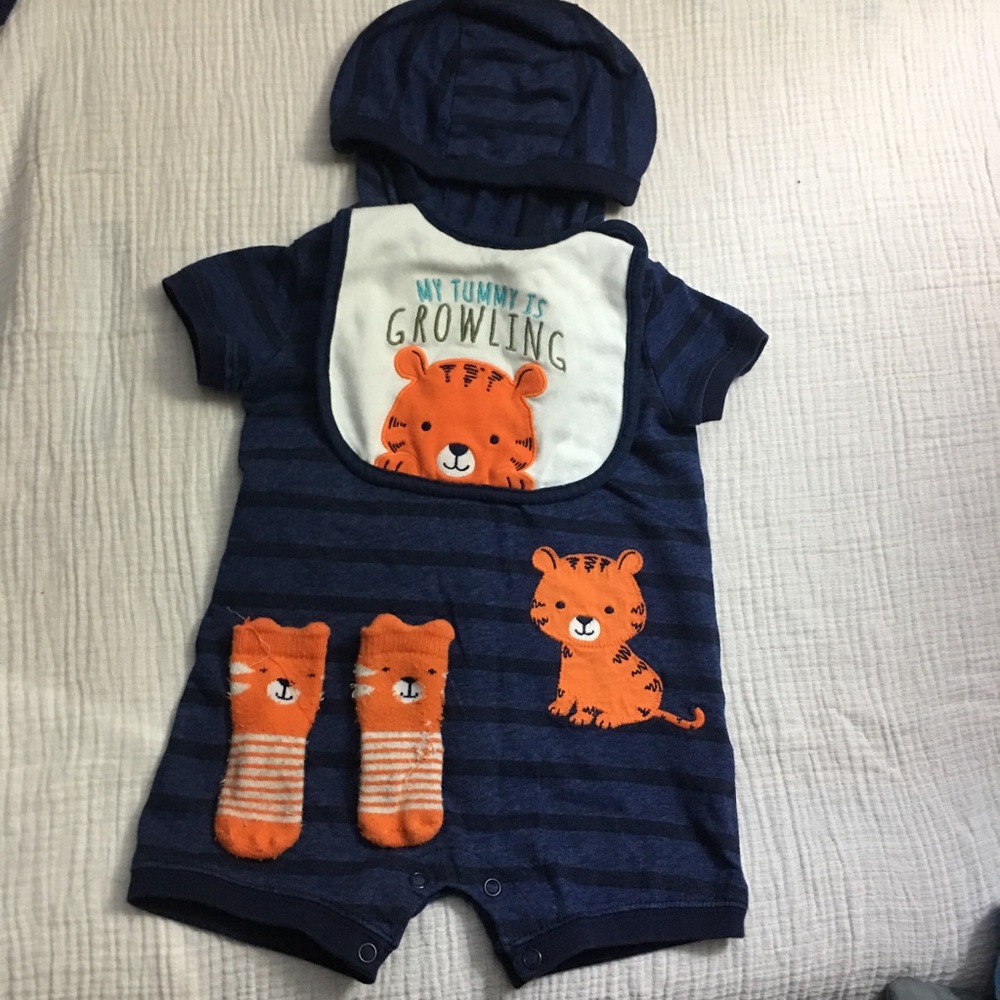 Tiger Romper Complete Outfit Set