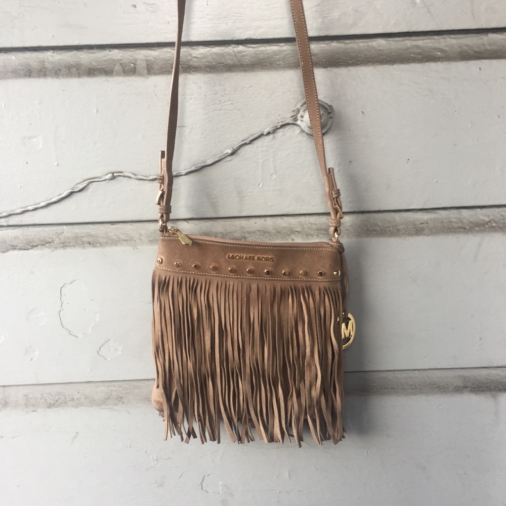 MK Michael Kors Suede Fringed Crossbody