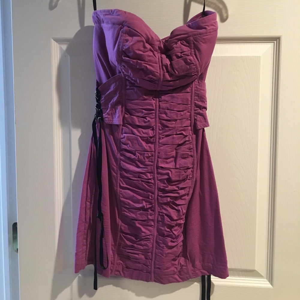 Purple and black mini dress