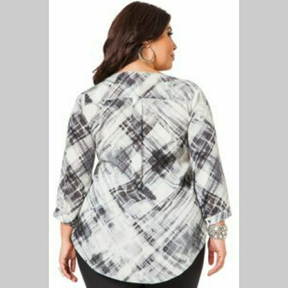 Plaid sheer shirt