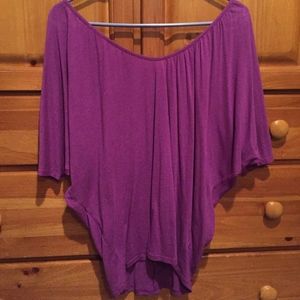 Purple express lace back dress shirt