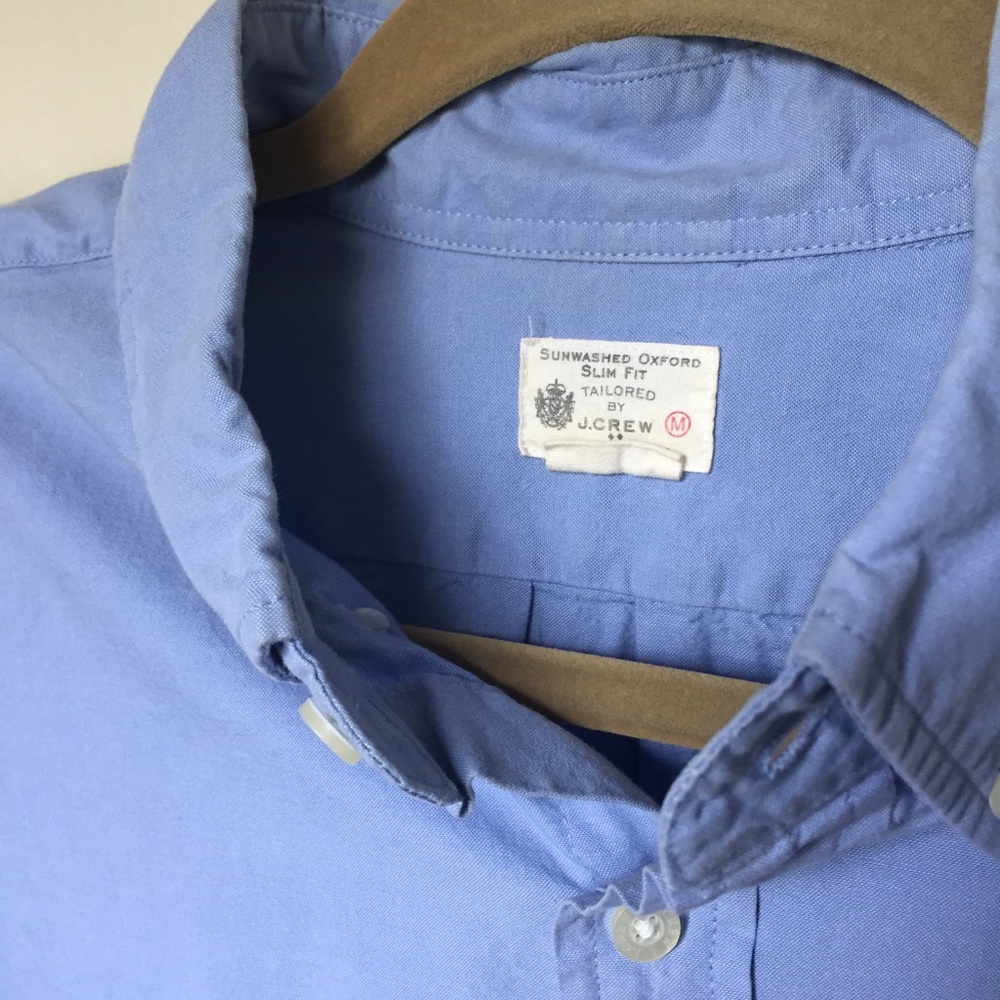 Blue J Crew Washed Oxford Shirt M