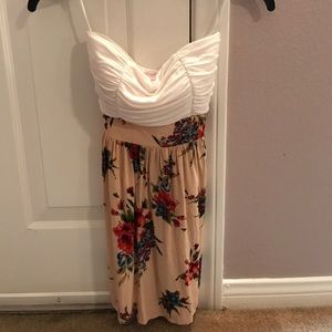 Strapless floral dress