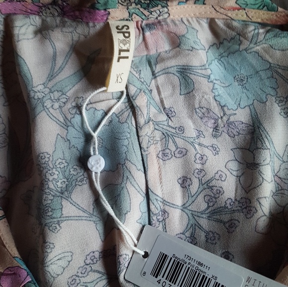 NWT Spell Designs Sayulita Frill Gown in musk - Picture 4 of 4