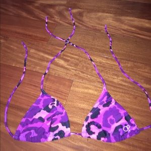 OP cute purple leopard bikini top