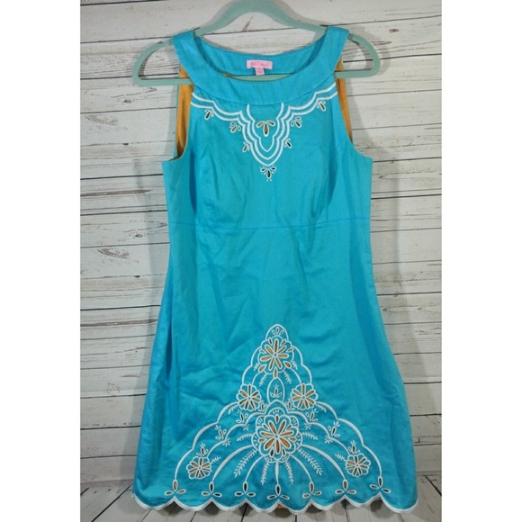 Lilly Pulitzer Dresses & Skirts - Lilly Pulitzer Jacqueline Embroidered Blue Dress