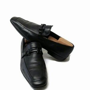 Men's FERRAGAMO "Crown" Gancini Bit Black Loafers