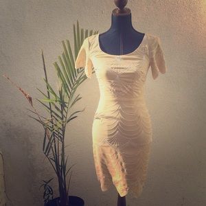 Tannish and cream special occasion dress
