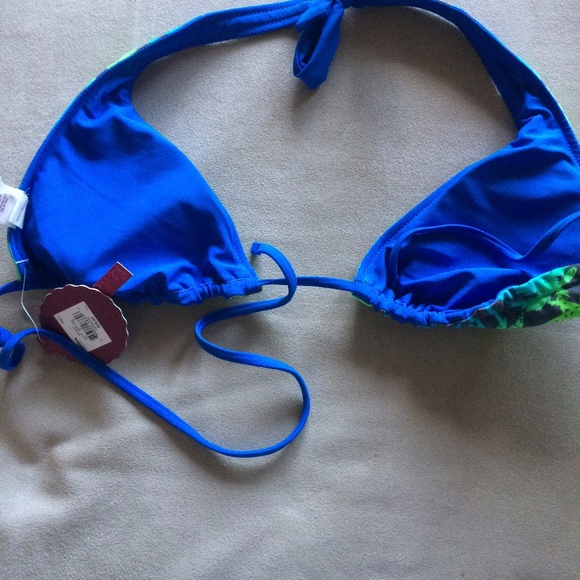 Candie's NWT Blue Palm Tree Bikini Top Juniors - Picture 4 of 4