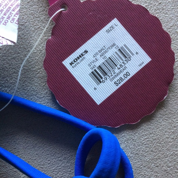 Candie's NWT Blue Palm Tree Bikini Top Juniors - Picture 2 of 4