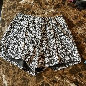 Black and white dress shorts