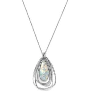 Ancient Roman Glass Two Part Pear Pendant Necklace