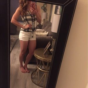 Plaid tie knot top XS