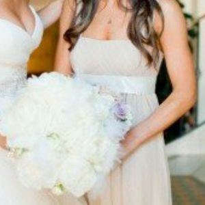 Jose Flores nude bridesmaids dress