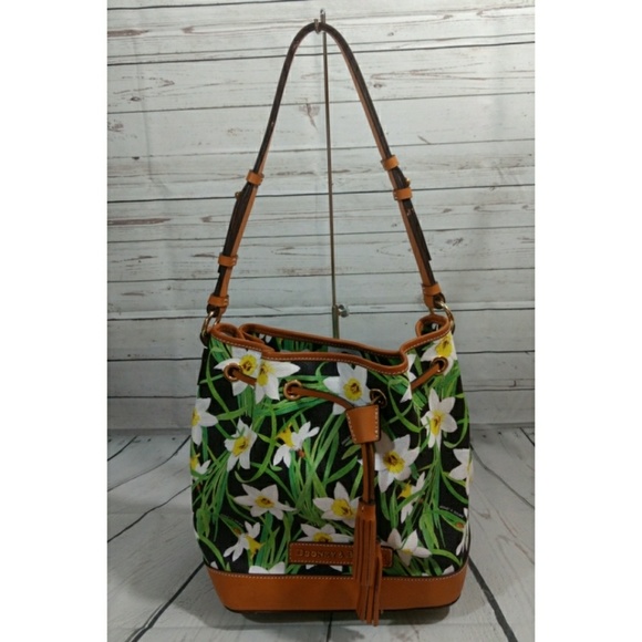 Dooney & Bourke Handbags - DOONEY & BOURKE BLACK DAFFODIL FLOWER DRAWSTRING