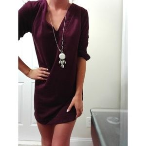 Suede Longsleeved Tunic Dress