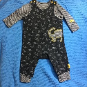 Dinosaur Overalls + Matching Long Sleeve Shirt