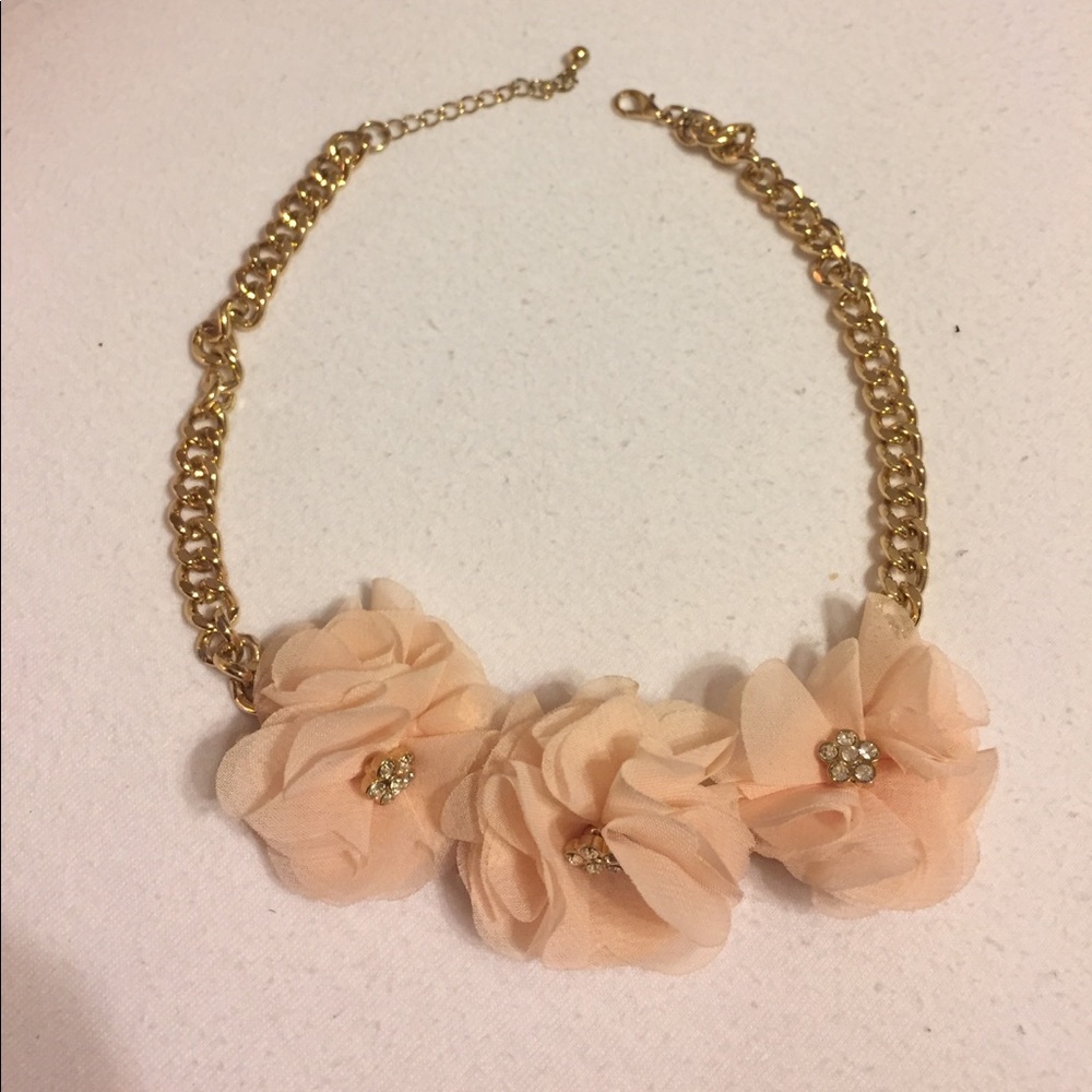 Gold chain floral necklace