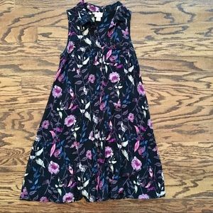 Black Collar Buttondown Swing dress