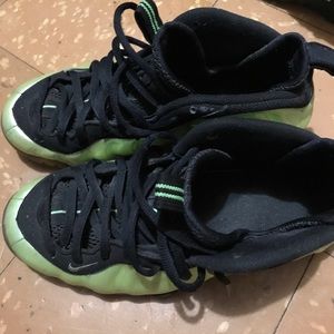 Lime green Nike foam posites