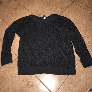 Black cheetah print sweater