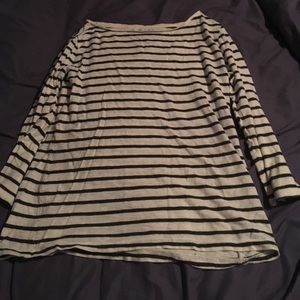 Striped top with zipper detail