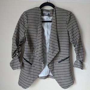 H&M Brown and Beige Herringbone Blazer